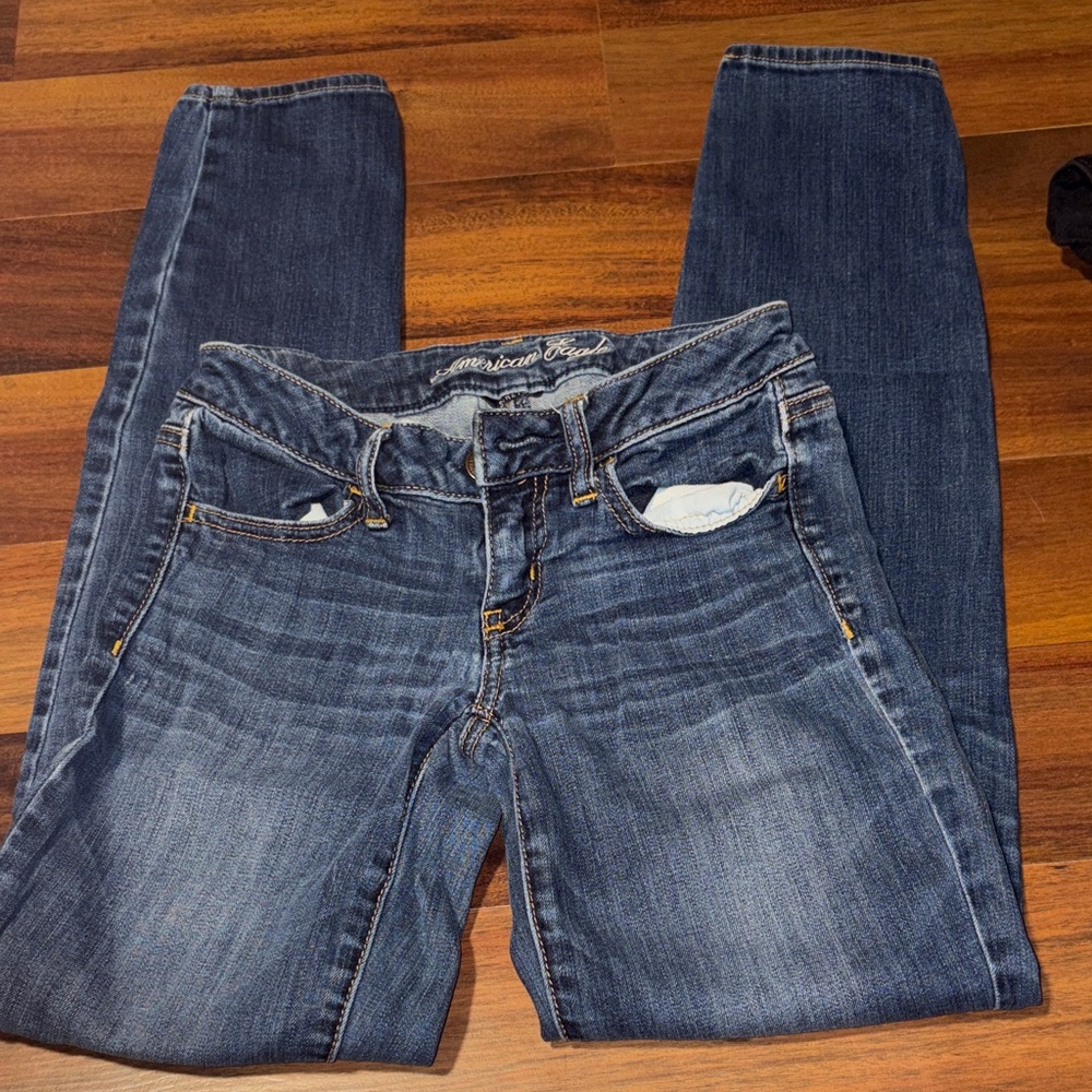 American Eagle Outfitters Women's Skinny Jeans - Dark Blue Wash